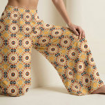 Tribal Geometric Mandala Burnt Orange Black Boho Fabric