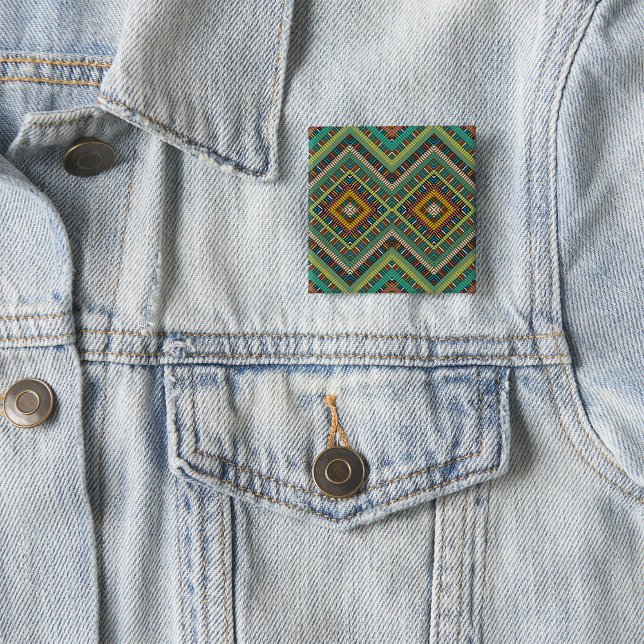 Tribal Geometric Pattern Boho Ethnic Aztec  Button (Creator Uploaded)