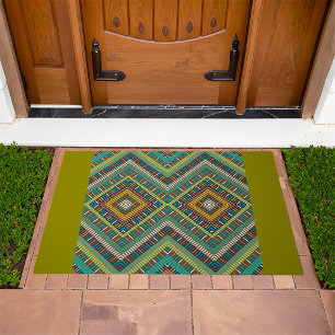 Tribal Geometric Pattern Boho Ethnic Aztec Doormat