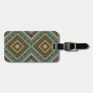 Tribal Geometric Pattern Boho Ethnic Aztec Luggage Tag