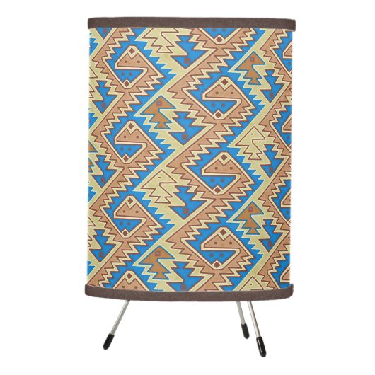 Tribal Geometric Peruvian Pretty Southwest Pattern Tripod Lamp (Right)