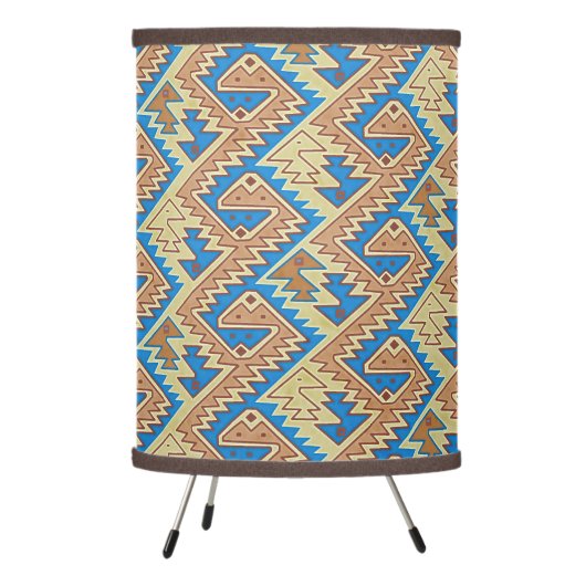 Tribal Geometric Peruvian Pretty Southwest Pattern Tripod Lamp (Left)