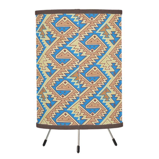Tribal Geometric Peruvian Pretty Southwest Pattern Tripod Lamp (Back)