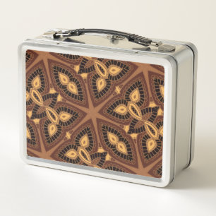 Tribal Geometric Print Metal Lunch Box