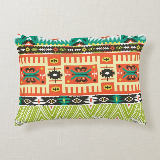 Tribal Geometric: Quotes Text Pattern. Accent Pillow (Front)
