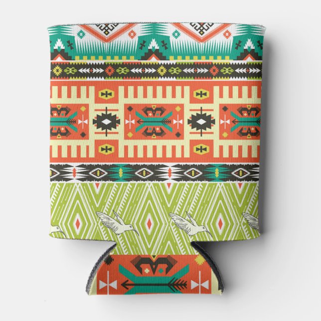 Tribal Geometric: Quotes Text Pattern. Can Cooler (Front)