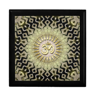 Tribal Geometry Black Gold Om Gift Box