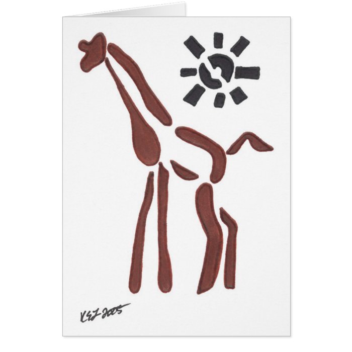 tribal giraffe, sanguine greeting cards