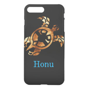 Tribal Gold Hawaiian Sea Turtle on Black iPhone 8 Plus/7 Plus Case