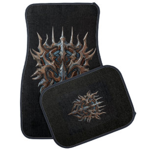 Tribal Gothic Car Mats Set Dark Aggressive Auto St