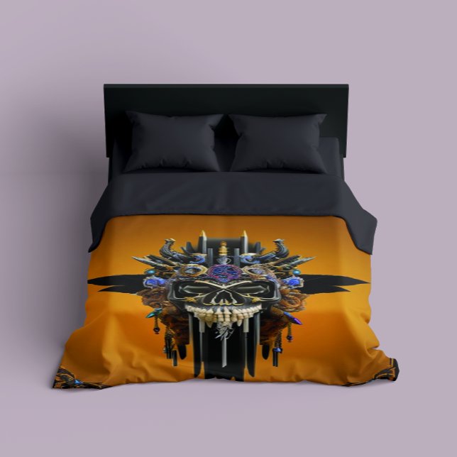 Tribal Gothic Skull Duvet Cover (Creator Uploaded)