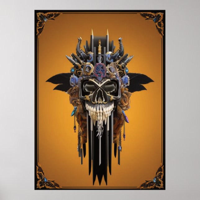 Tribal Gothic Skull Poster (Front)