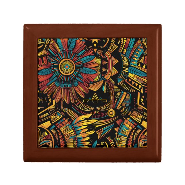Tribal Green "Aztec Dream" Comfy Pet Bowl Gift Box (Front)