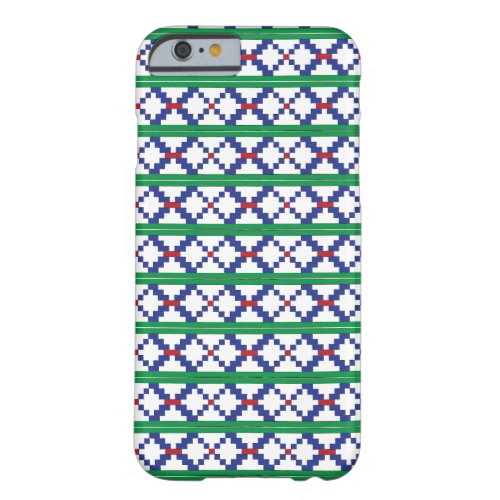 Tribal Green blue red ethnic folk art pattern Barely There iPhone 6 Case