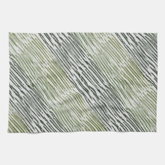 Tribal Green Stripes Abstract Pattern  Kitchen Towel