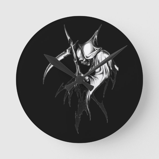 Tribal Grim Reaper Round Clock (Front)