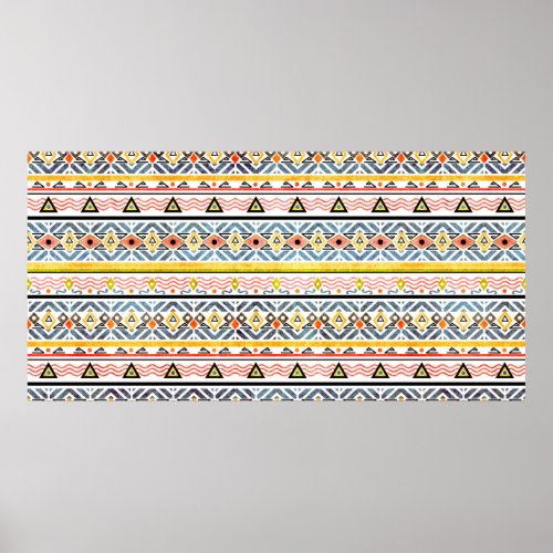 Tribal grunge ethno folk pattern in retro style poster