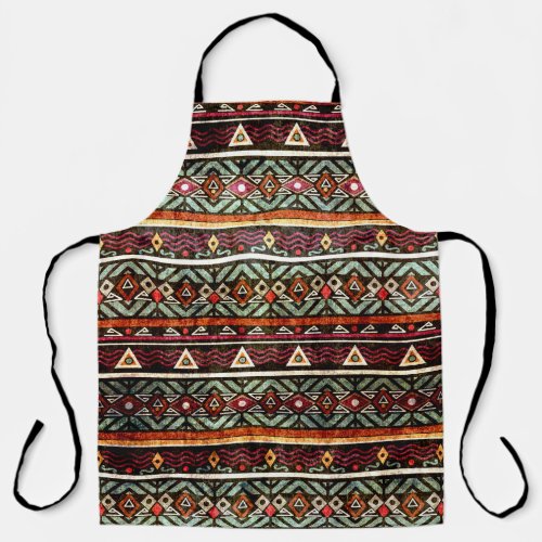 Tribal Grunge Ethno Retro Pattern Apron