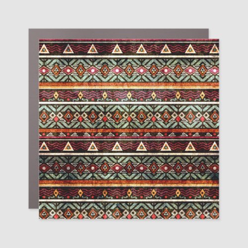 Tribal Grunge Ethno Retro Pattern Car Magnet