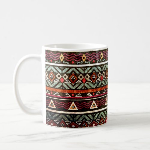Tribal Grunge Ethno Retro Pattern Coffee Mug