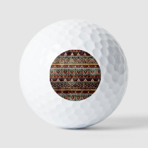 Tribal Grunge Ethno Retro Pattern Golf Balls