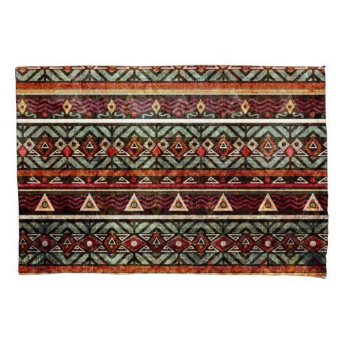 Tribal Grunge Ethno Retro Pattern Pillow Case