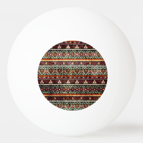 Tribal Grunge Ethno Retro Pattern Ping Pong Ball