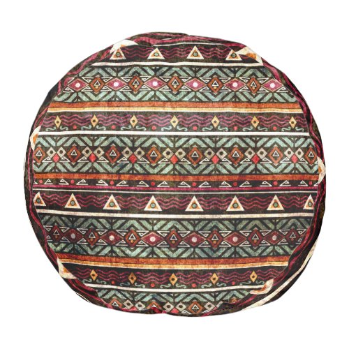 Tribal Grunge Ethno Retro Pattern Pouf