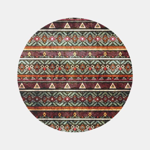 Tribal Grunge Ethno Retro Pattern Rug