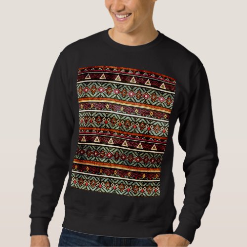 Tribal Grunge Ethno Retro Pattern Sweatshirt