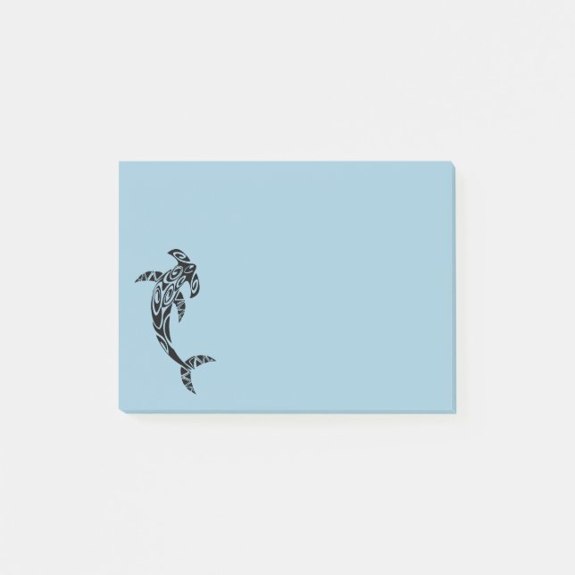 Tribal Hammerhead Shark Illustration Post-it Notes (Front)