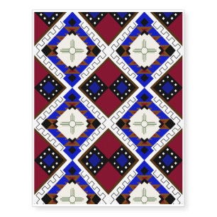 Tribal, Happiness, Native American Zia Temporary Tattoos
