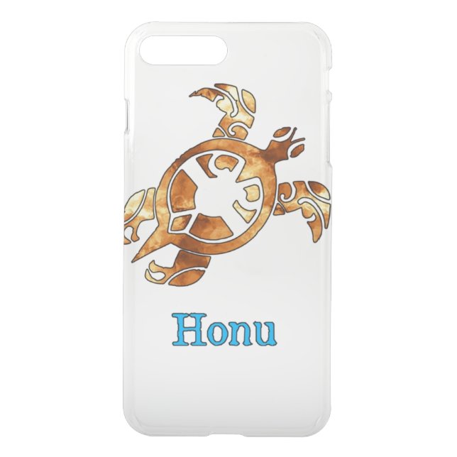 Tribal Hawaiian Sea Turtle in Gold Uncommon iPhone Case (Back)