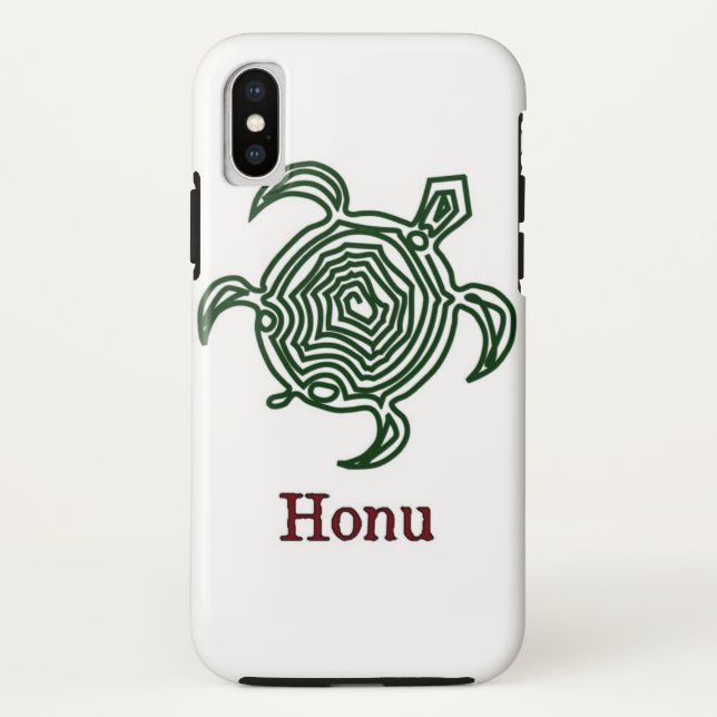 Tribal Hawaiian Sea Turtle in Green Case-Mate iPhone Case (Back)