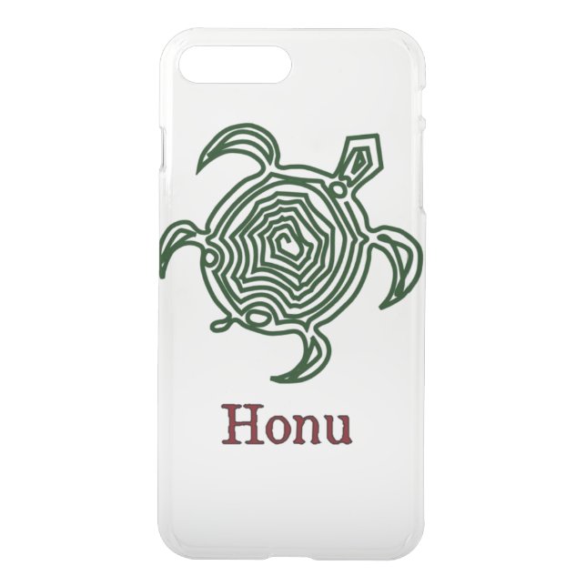 Tribal Hawaiian Sea Turtle in Green Uncommon iPhone Case (Back)