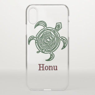Tribal Hawaiian Sea Turtle in Green iPhone X Case
