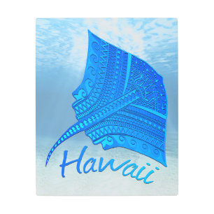 Tribal Hawaiian Stingray Metal Print