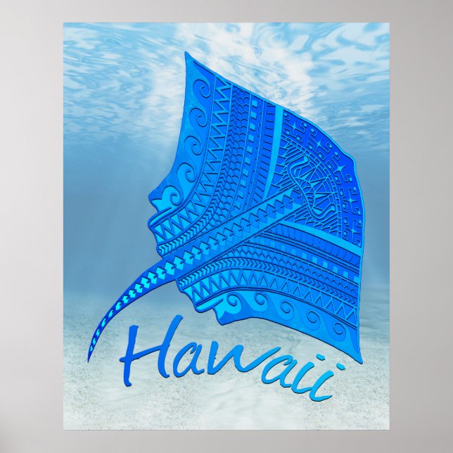 Tribal Hawaiian Stingray Poster (Front)