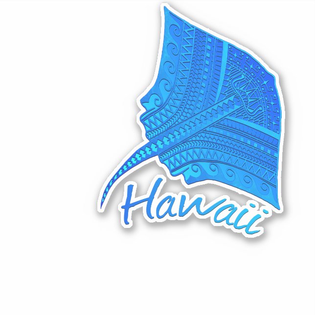 Tribal Hawaiian Stingray Sticker (Front)