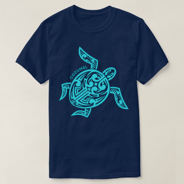 Tribal Hawaiian Turtle Cozumel T-Shirt (Design Front)