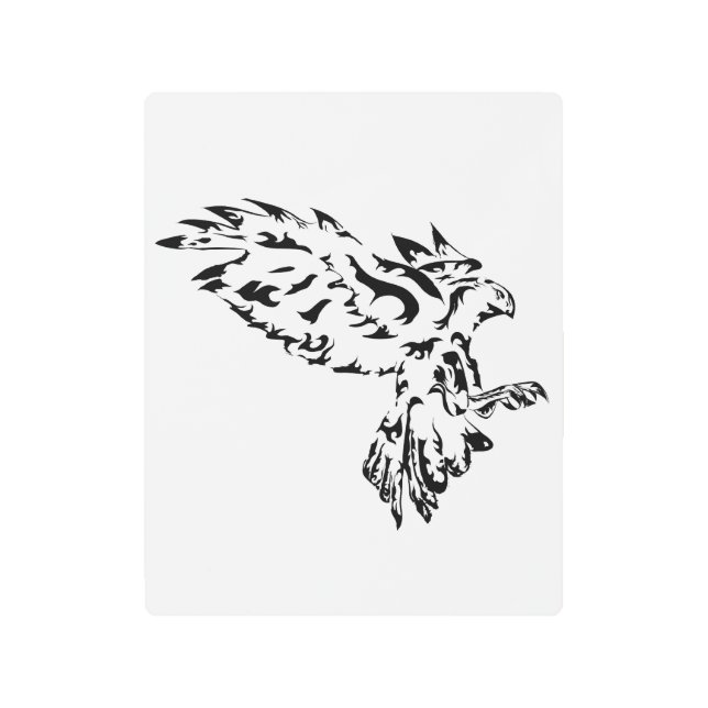 Tribal Hawk - Minimalistic Metal Print (Front)