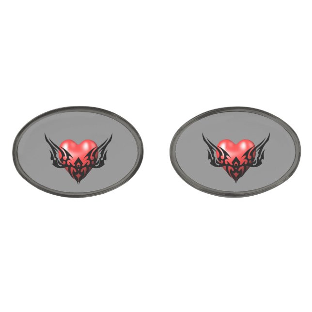 Tribal Heart Cufflinks (Front)