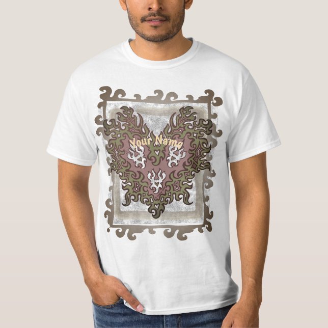 Tribal Heart Flames  T-Shirt (Front)