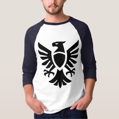 Tribal Heraldic Eagle Raglan T_Shirt
