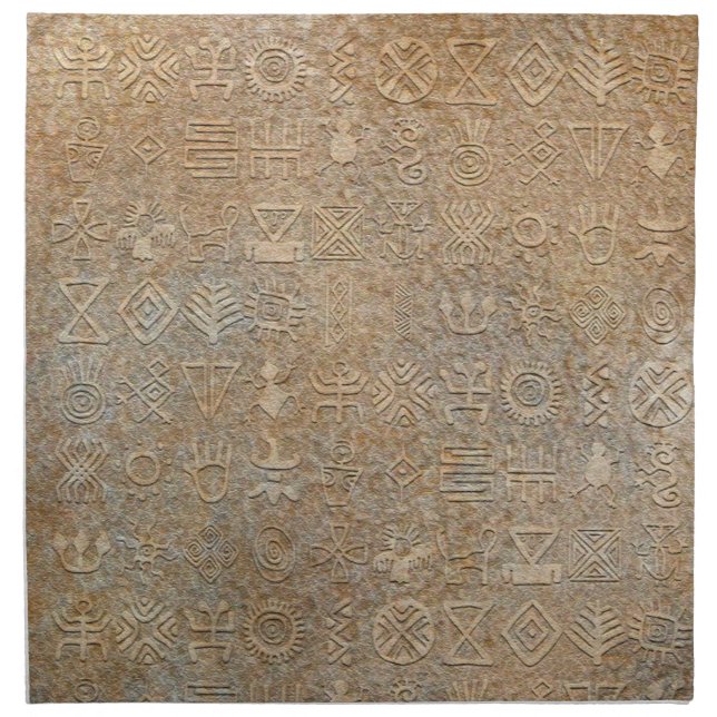 Tribal Hieroglyphics Napkin Set (Front)