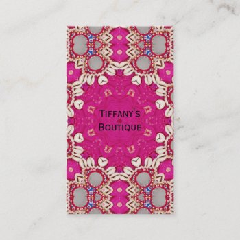 Tribal Hippie Gypsy Bohemian Fuchsia Magenta Business Card by cranberrysky at Zazzle