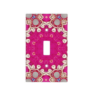 tribal hippie gypsy bohemian fuchsia Magenta Light Switch Cover