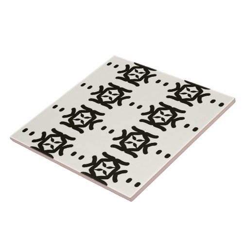 Tribal Home Zen Garden Walk Black  White Ceramic Tile