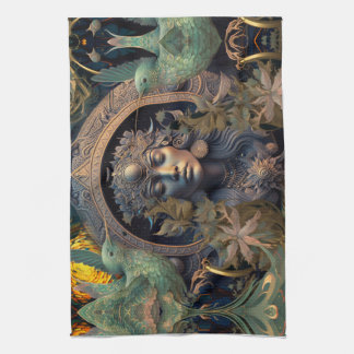 Tribal Hummingbird Goddess Kitchen Towel