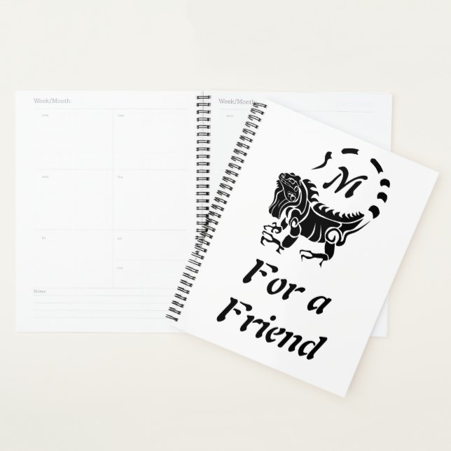 Tribal Iguana Monogram Planner (Display)
